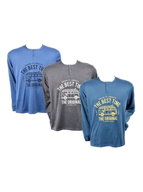 Pigiama Uomo Lungo SWEET SECRET - Confezione da 3 - Kiabi