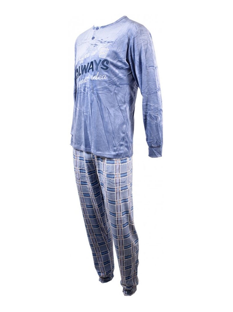 Pigiama Uomo Lungo SWEET SECRET Blu - Kiabi