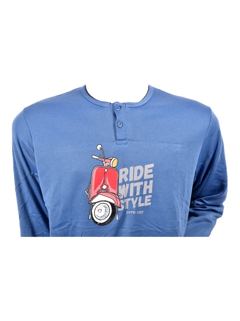 Pigiama Uomo Lungo SWEET SECRET Blu - Kiabi