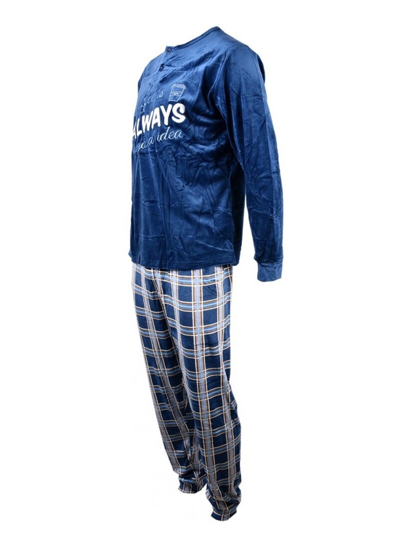 Pigiama Uomo Lungo SWEET SECRET Blu marino - Kiabi