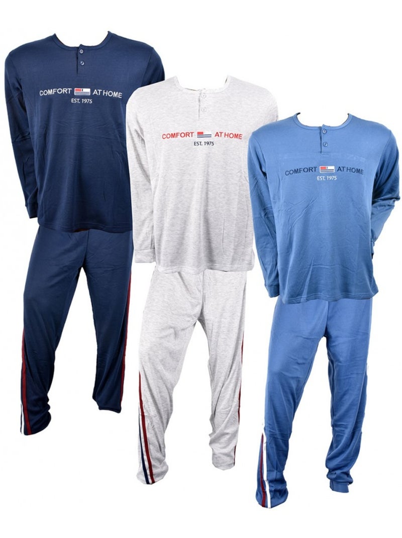 Pigiama Uomo Lungo SWEET SECRET Blu marino - Kiabi