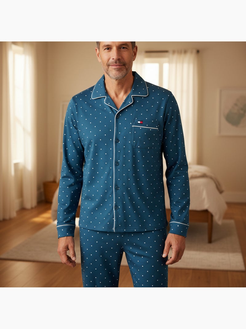 Pigiama uomo ozabi bottoni pile pois piccoli Blu - Kiabi