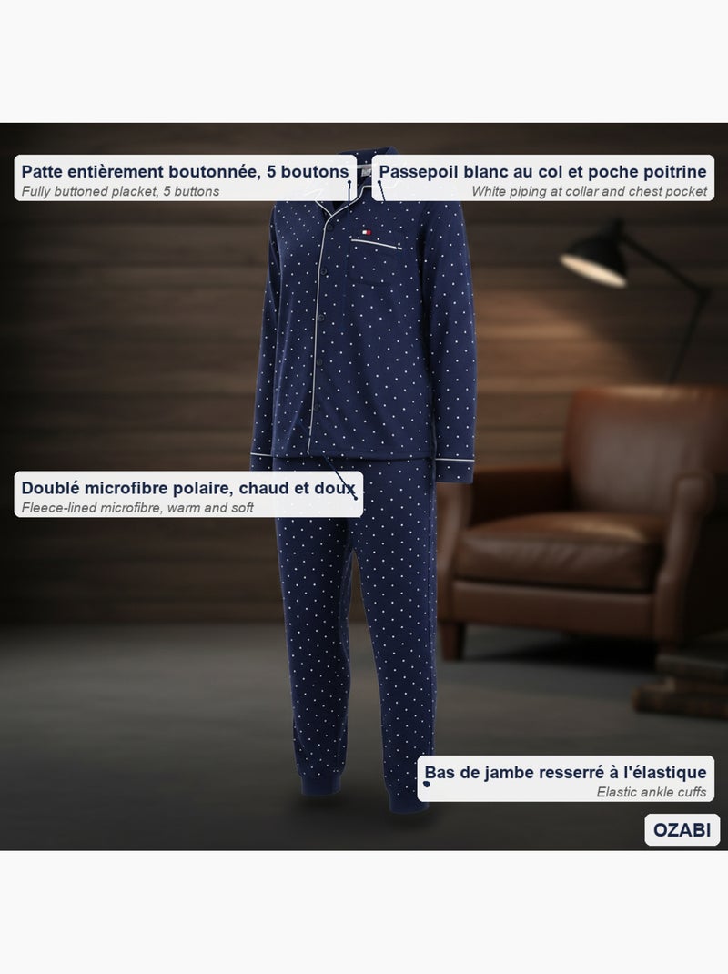 Pigiama uomo ozabi bottoni pile pois piccoli Blu marino - Kiabi