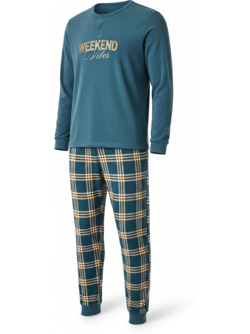 Pigiama uomo ozabi pile ricamo weekend vibes - Kiabi Pigiama uomo ozabi pile ricamo weekend vibes - Kiabi
