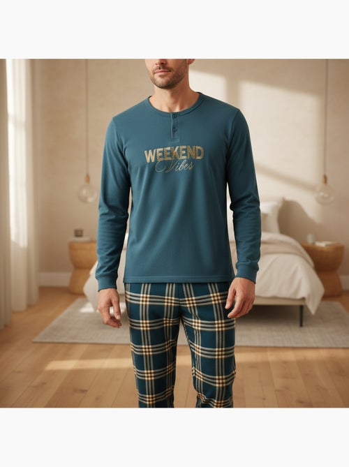 Pigiama uomo ozabi pile ricamo weekend vibes - Kiabi Pigiama uomo ozabi pile ricamo weekend vibes - Kiabi