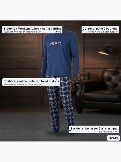 Pigiama uomo ozabi pile ricamo weekend vibes - Kiabi Pigiama uomo ozabi pile ricamo weekend vibes - Kiabi