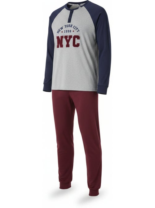 Pigiama uomo pile foderato ricamo new york ozabi - Kiabi Pigiama uomo pile foderato ricamo new york ozabi - Kiabi