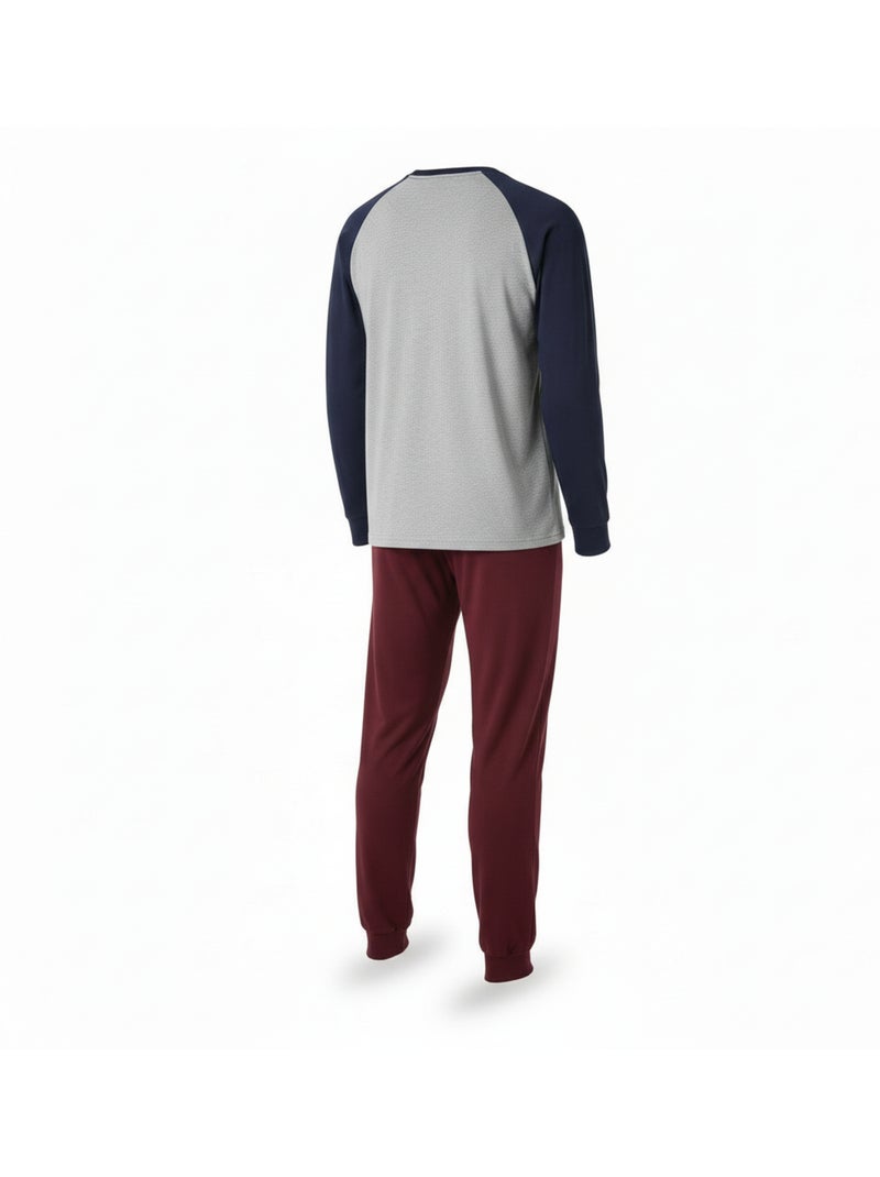 Pigiama uomo pile foderato ricamo new york ozabi Blu marino - Kiabi