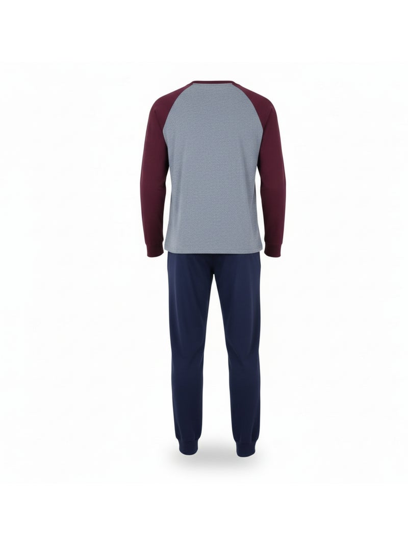 Pigiama uomo pile foderato ricamo new york ozabi Bordeaux - Kiabi
