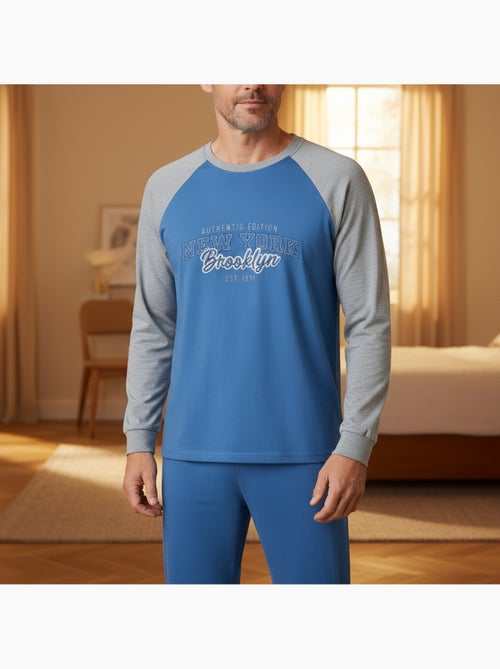 Pigiama uomo pile raglan ricamato ozabi - Kiabi Pigiama uomo pile raglan ricamato ozabi - Kiabi
