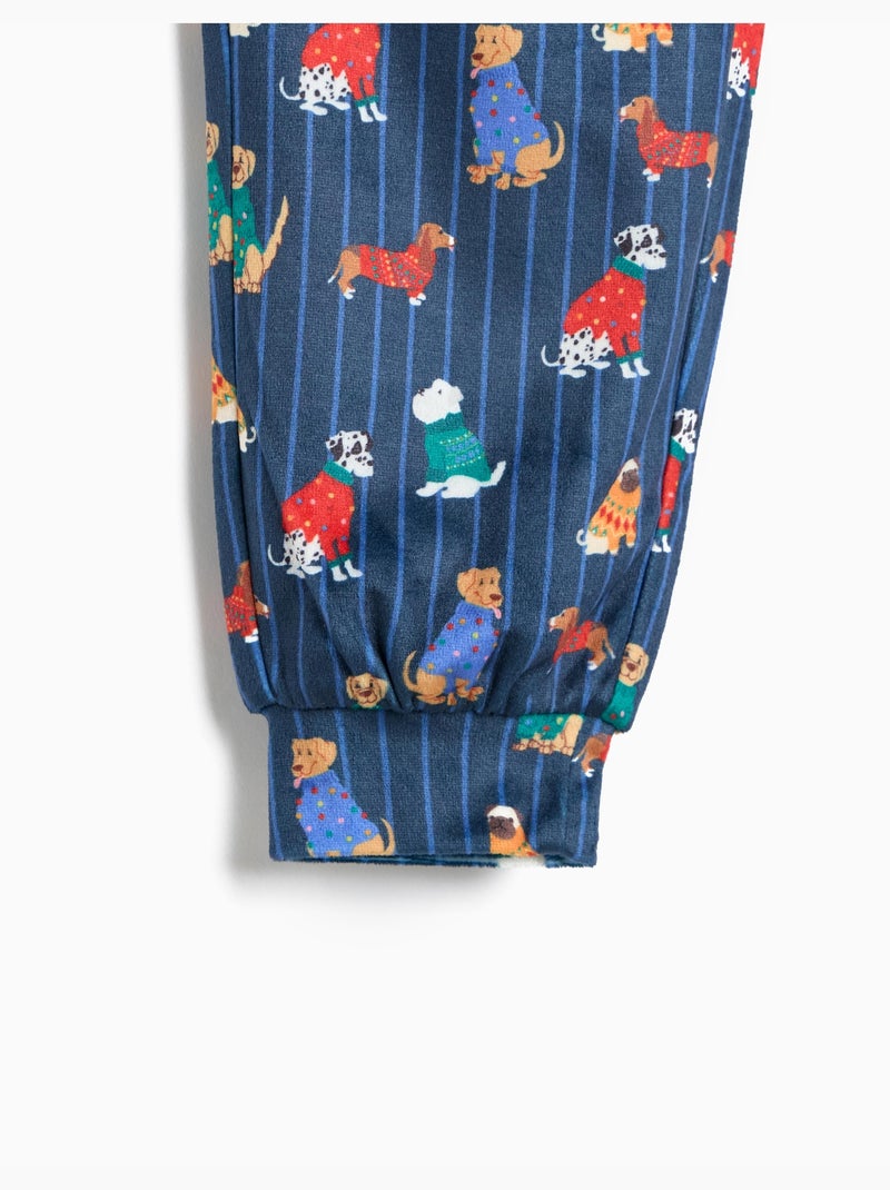 Pigiama vellutato, mo fashion Blu - Kiabi