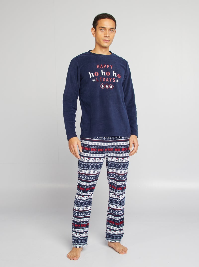 Pigiama velluto tutina di natale in velluto Natale BLU - Kiabi