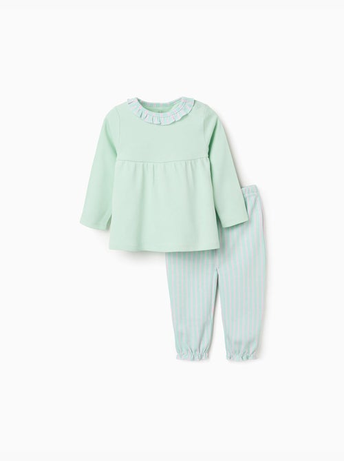 Pigiami a manica lunga con righe - Kiabi