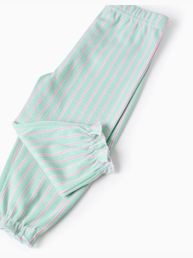 Pigiami a manica lunga con righe Verde chiaro - Kiabi