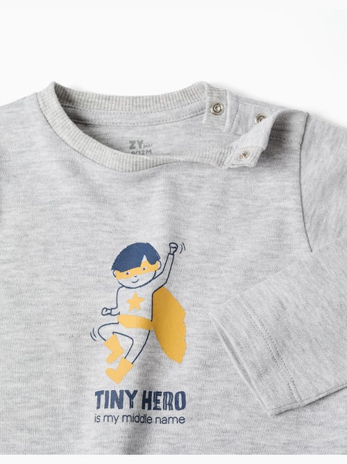 Pigiami a manica lunga con stampa - Kiabi