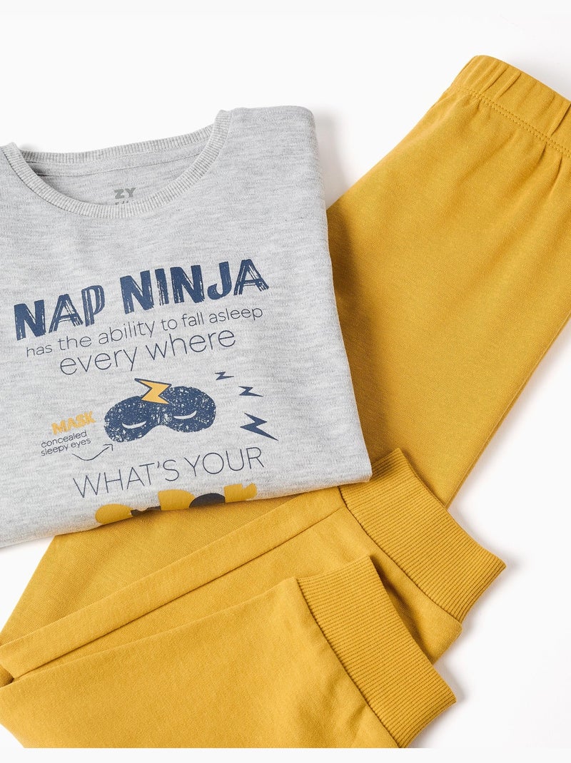 Pigiami a manica lunga con stampa nap ninja Grigio chiaro - Kiabi