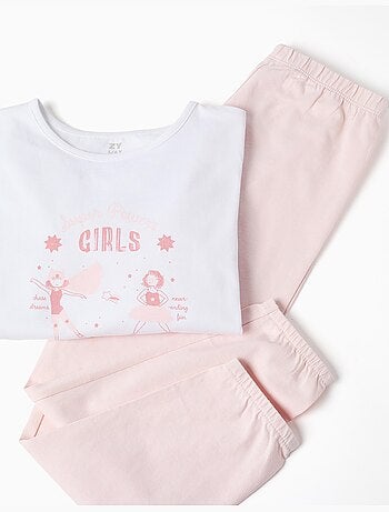 Pigiami a manica lunga con stampa super power girls