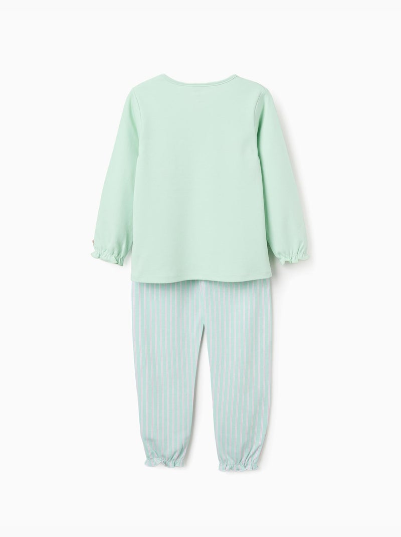 Pigiami in cotone a manica lunga con righe Verde chiaro - Kiabi