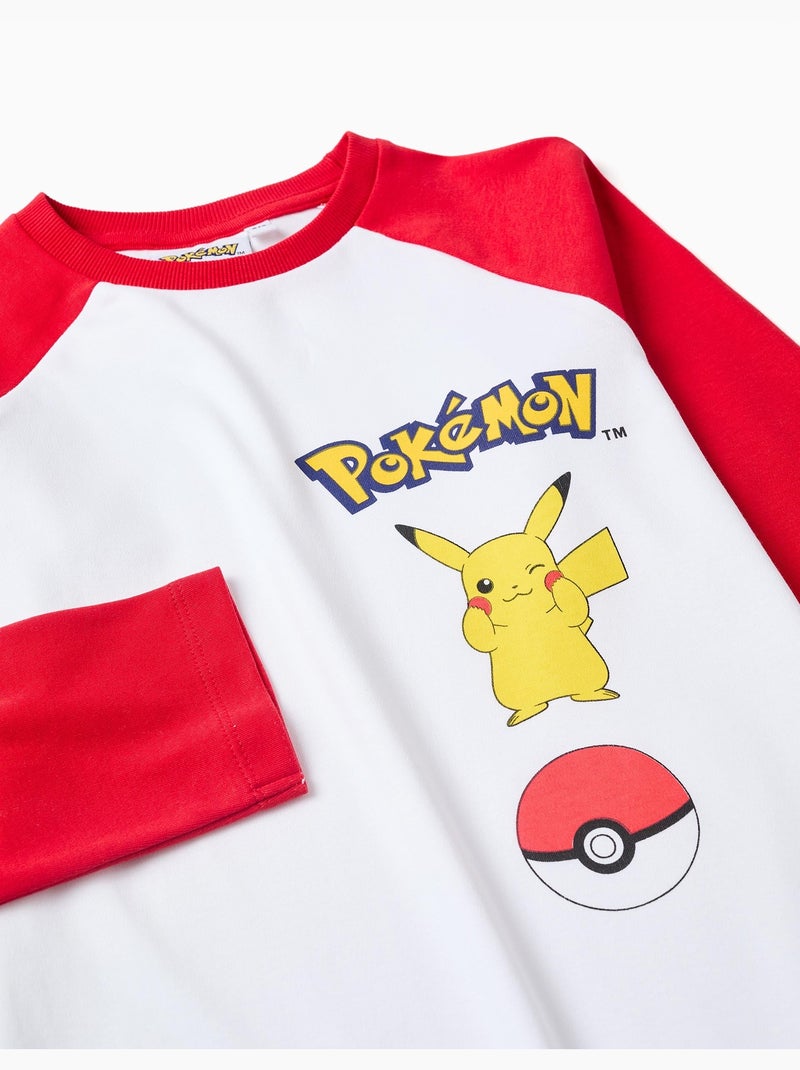 Pigiami in cotone a manica lunga con stampa pokémon Bianco - Kiabi