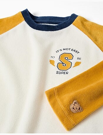 Pigiami in velluto con stampa sul petto