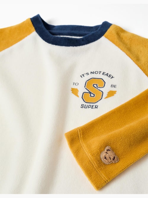 Pigiami in velluto con stampa sul petto - Kiabi