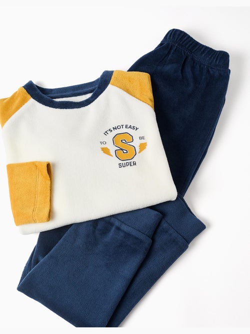 Pigiami in velluto con stampa sul petto - Kiabi