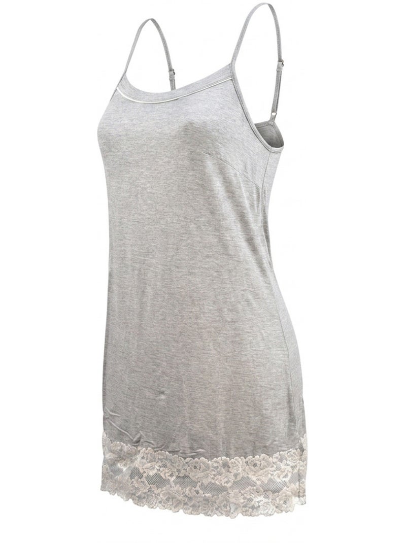 Pigiamone Donna OZABI Kimono Pizzi Viscosa 2 Pezzi Grigio - Kiabi