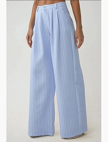 Pika collection pantaloni a vita alta a righe a gamba larga hiccup