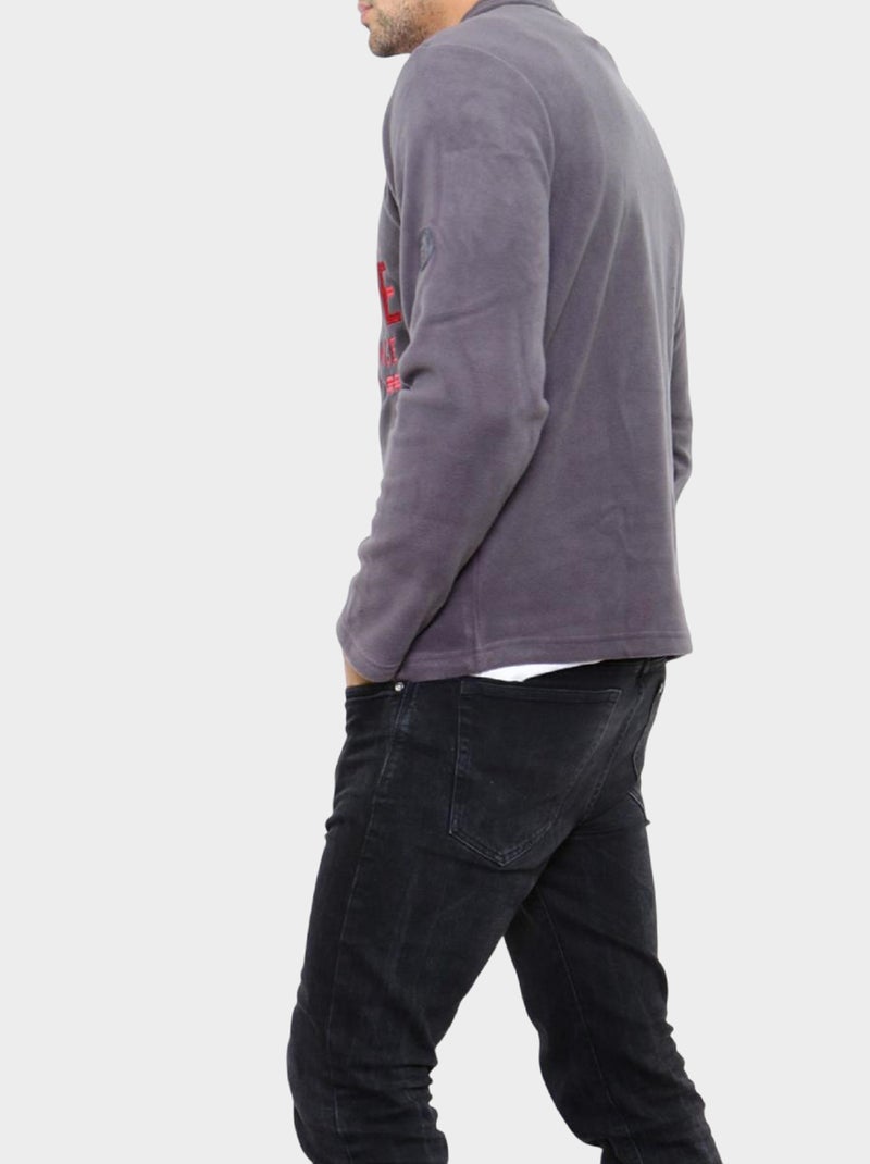Pile con collo alto con cerniera Grigio - Kiabi
