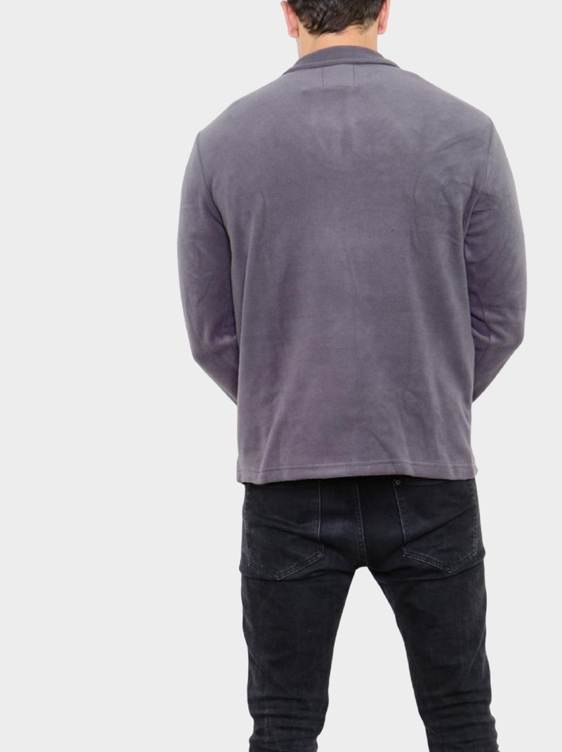 Pile con collo alto con cerniera Grigio - Kiabi