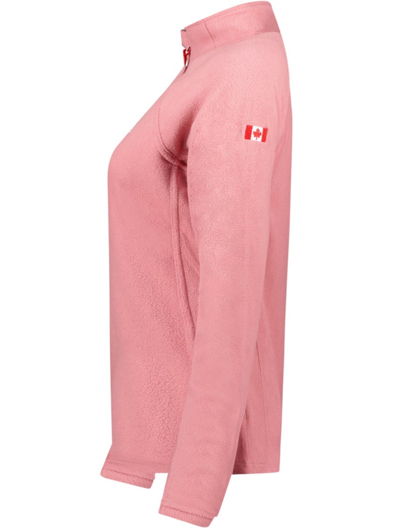 Pile sottile con zip e collo alto tugeak – canadian peak Rosa pallido - Kiabi