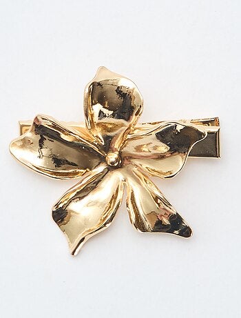 Pinze a coccodrillo a forma di fiore dorate