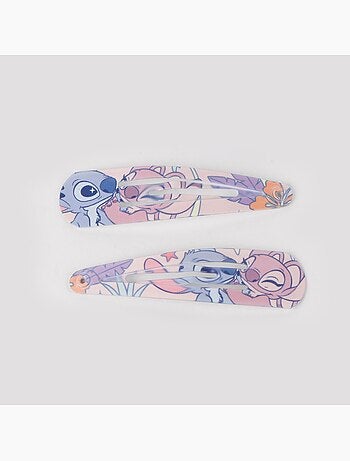 Pinze per capelli bambino Stitch & Angel pastello con paillettes: lotto di 6