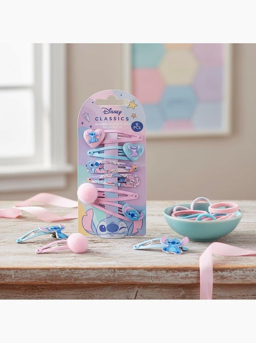 Pinze per capelli bambino Stitch & Angel pastello con paillettes: lotto di 6 - Kiabi
