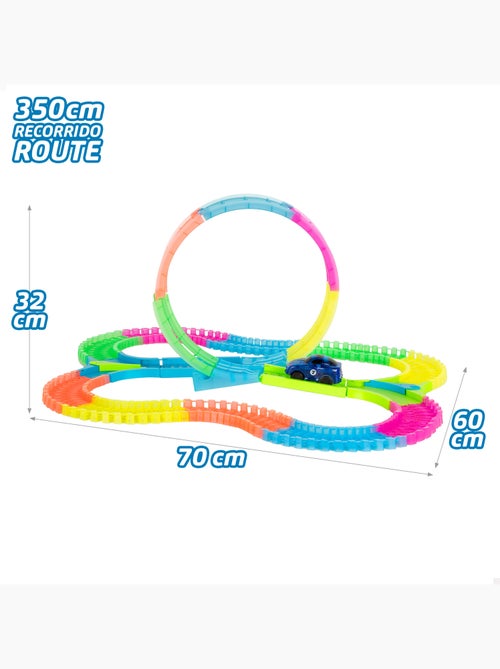 Pista per auto fosforescente 131 pezzi speed & go - Kiabi