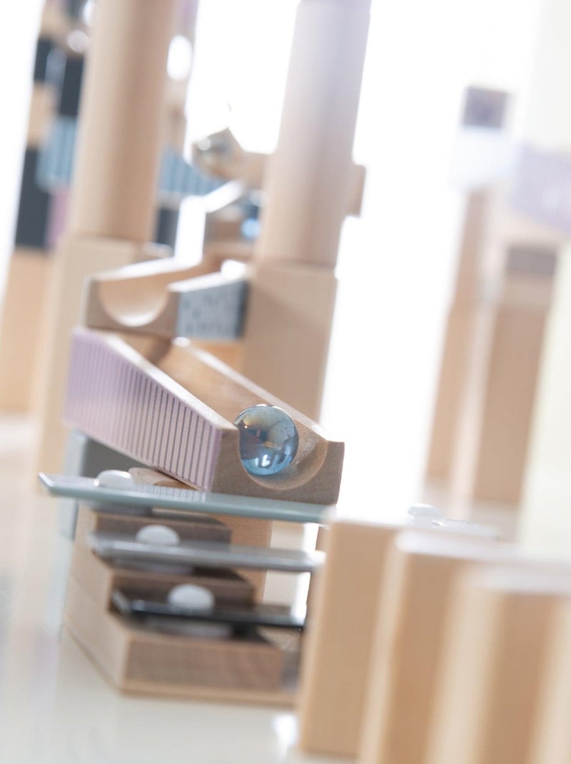 Pista per biglie per bambini – 80 blocchi in legno + 20 biglie – "Roba" Grigio giallo - Kiabi