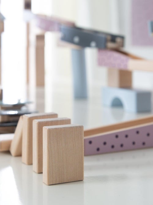 Pista per biglie per bambini – 80 blocchi in legno + 20 biglie – "Roba" - Kiabi