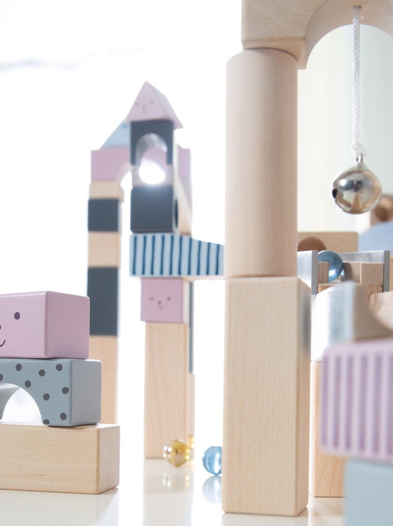 Pista per biglie per bambini – 80 blocchi in legno + 20 biglie – "Roba" Grigio giallo - Kiabi