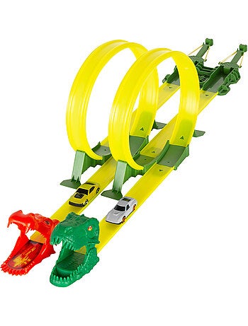 Pista per macchinine di dinosauri con doppio lanciatore e due macchinine teamsterz