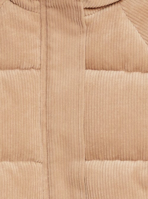 Piumino a coste con cappuccio - Kiabi