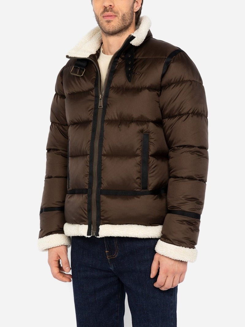 Piumino bomber - schott Marrone - Kiabi
