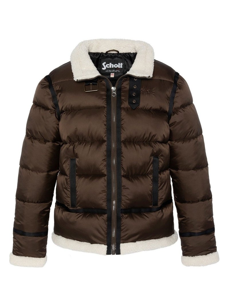 Piumino bomber - schott Marrone - Kiabi