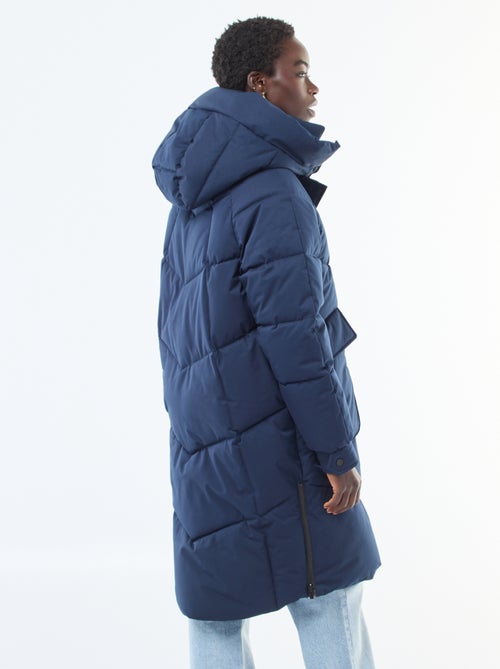 Piumino caldo lungo con cappuccio - Kiabi