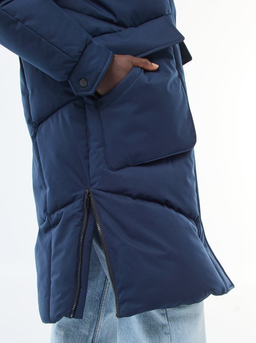 Piumino caldo lungo con cappuccio - Kiabi