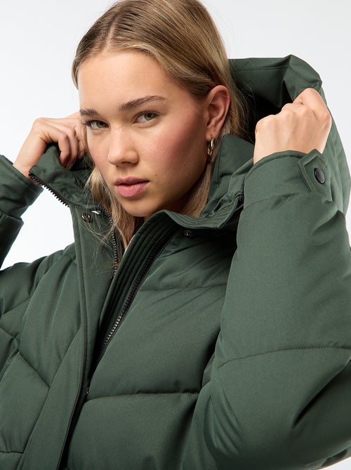 Piumino caldo lungo con cappuccio - Kiabi