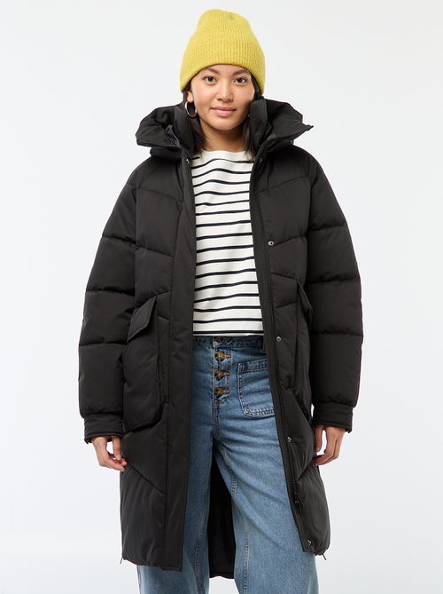 Piumino caldo lungo con cappuccio - Kiabi