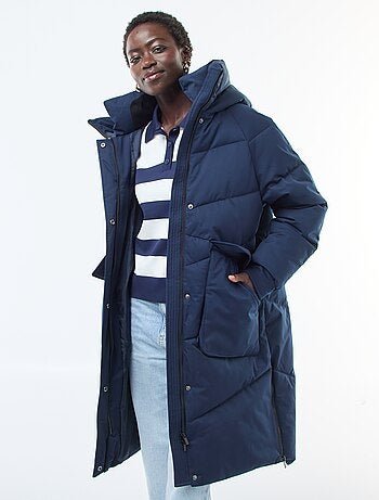 Piumino caldo lungo idrorepellente con cappuccio