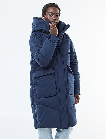 Piumino caldo lungo idrorepellente con cappuccio