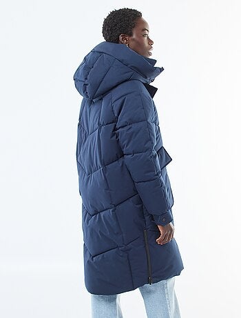 Piumino caldo lungo idrorepellente con cappuccio