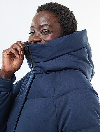 Piumino caldo lungo idrorepellente con cappuccio